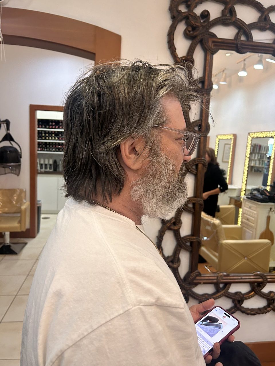 Men's gray blending result at the salon